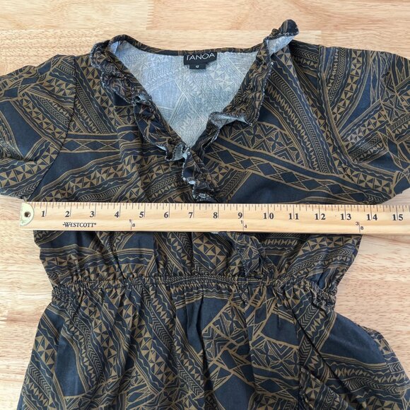 Tanoa‎ Girl's Hawaiian Tribal Dress Kids Size 10 Samoa Polynesian Ruffle Cotton - Picture 8 of 10